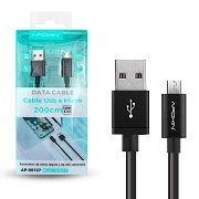 (Pack 12) Cable de Datos y Carga APOKIN USB 2.0 a micro USB 2m - Negro