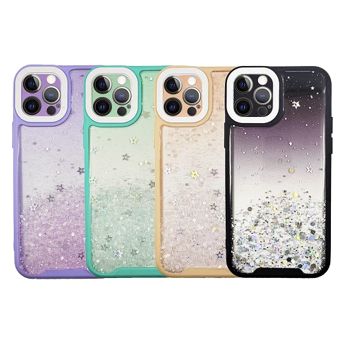 Funda Gel Anti-Golpe de purpurina para iPhone 12 Pro Max 4 -Colores