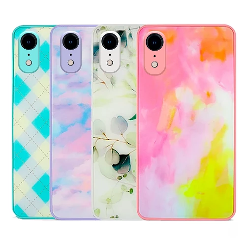 Premium Tempered Glass Case With Patterns iPhone XR - 4 Patterns