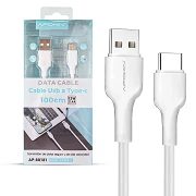 (Pack 12) Data and Charge Cable APOKIN USB 2.0 to Type C 1Metro 12w - White