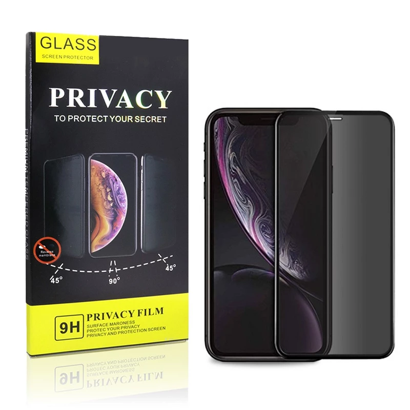 Cristal templado Privacidad iPhone X / XS / 11 Pro Protector de Pantalla 5D Curvo