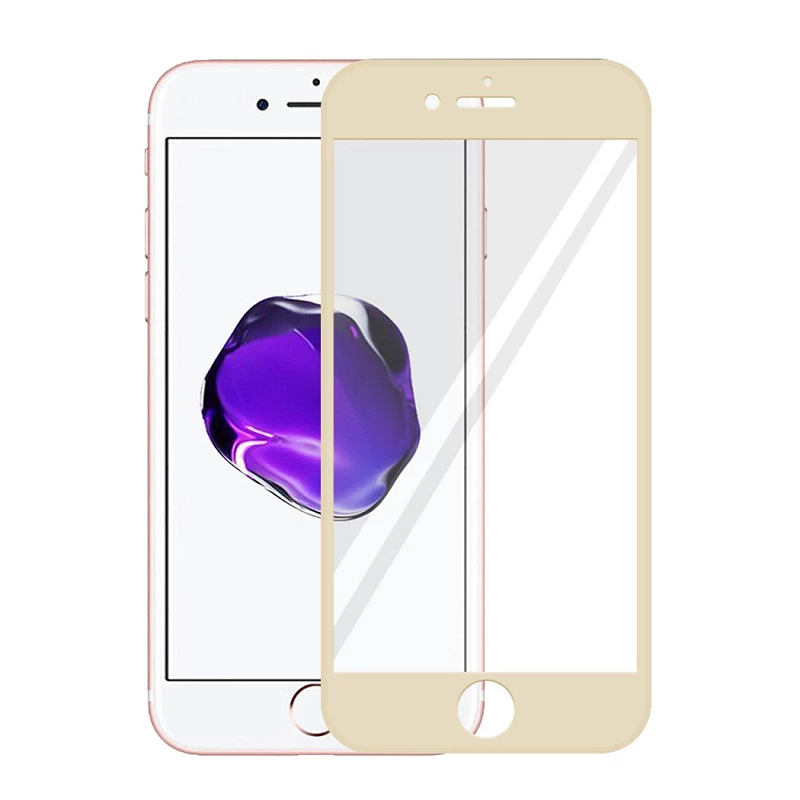 Cristal templado completo iPhone 8 Protector de Pantalla Dorado
