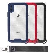 Bumper Anti-Shock caso IPhone Xs Max com cabo curto - 3 cores