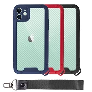 Bumper Anti-Shock caso IPhone 11 com cabo curto - 3 cores