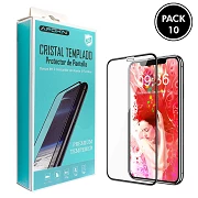 (Pack-10) Cristal templado Full Glue 9H iPhone XS Max Protector de Pantalla Curvo Negro
