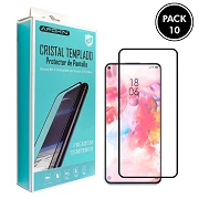 (Pack-10) Cristal templado Full Glue 9H Xiaomi Mi 10 Lite Protector de Pantalla Curvo Negro