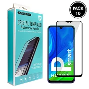 (Pack-10) Cristal templado Full Glue 9H Huawei P Smart 2019/2020/Plus 2019 Protector de Pantalla Curvo Negro