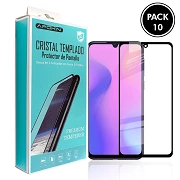 (Pack-10) Cristal templado Full Glue 9H Samsung Galaxy A10 Protector de Pantalla Curvo Negro