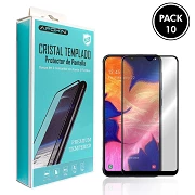 (Pack-10) Cristal templado Full Glue 9H Samsung Galaxy A20E Protector de Pantalla Curvo Negro