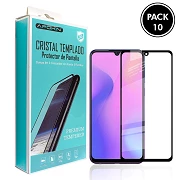 (Pack-10) Cristal templado Full Glue 9H Samsung Galaxy A10S Protector de Pantalla Curvo Negro