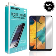 (Pack-10) Cristal templado Full Glue 9H Samsung Galaxy A20/A30/A50/A30S Protector de Pantalla Curvo Negro
