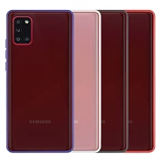Gel Samsung Galaxy A31Caso fumado com borda colorida