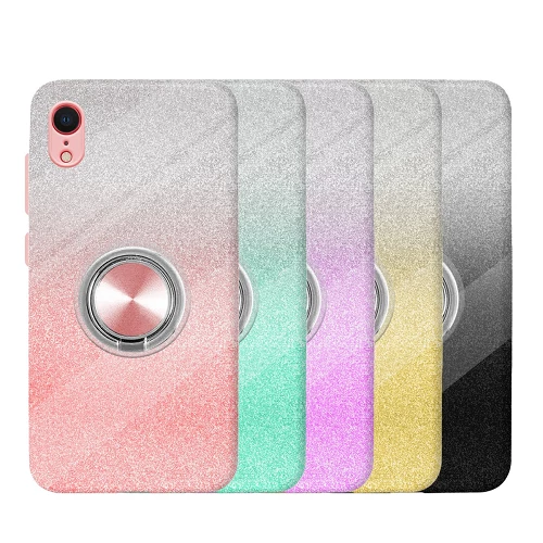 Funda Silicona Brillante iPhone XS Max con Imán y Soporte de Anilla 360º 5 Colores
