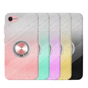 Funda Silicona Brillante iPhone 7/8/SE con Imán y Soporte de Anilla 360º 5 Colores