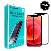 (Pack-10) Cristal templado Full Glue 9H iPhone 12  5.4" Protector de Pantalla Curvo Negro