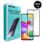 (Pack-10) Cristal templado Full Glue 9H Samsung Galaxy A41 Protector de Pantalla Curvo Negro