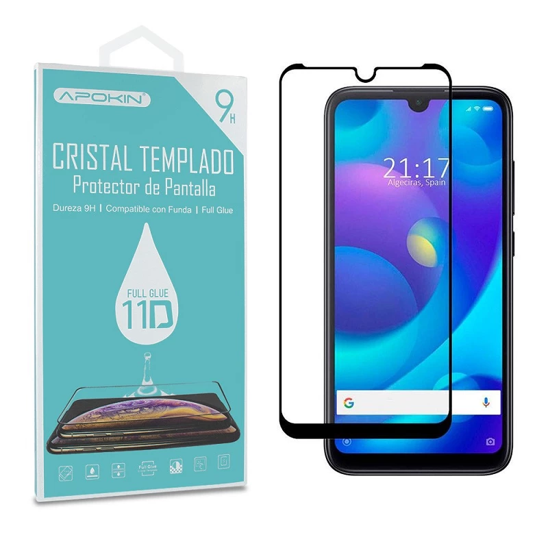 Cristal templado Full Glue 11D Premium Xiaomi Mi Play Protector de Pantalla Curvo Negro