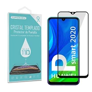 Cristal temperado de cola completa 11D Premium Huawei P Smart 2020/2019Protetor de tela de curva preta