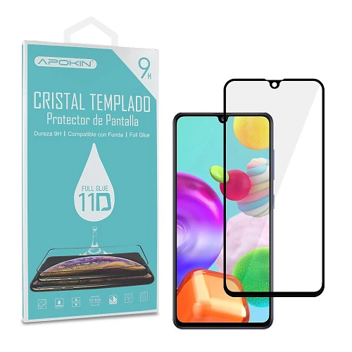 Cristal templado Full Glue 11D Premium Samsung Galaxy A41 Protector de Pantalla Curvo Negro