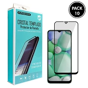 (Pack-10) Cristal templado Full Glue 9H Realme C11  Protector de Pantalla Curvo Negro