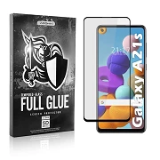 Cristal templado Full Glue 5D Samsung Galaxy A21S Protector de Pantalla Curvo Negro