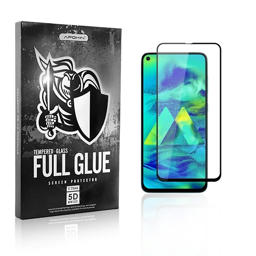 Cristal templado Full Glue 5D Samsung Galaxy A60 Protector de Pantalla Curvo Negro