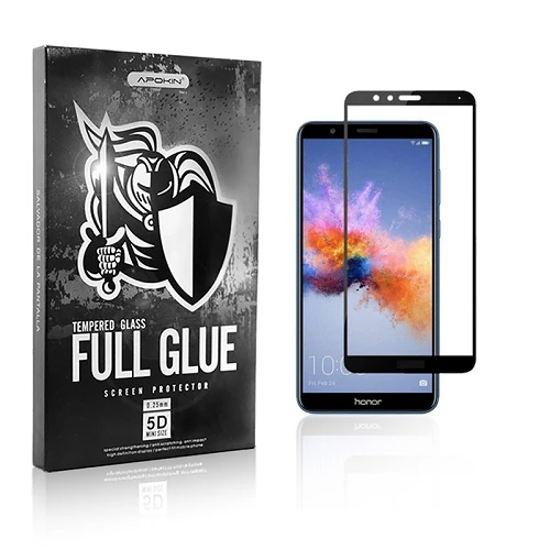 Cristal templado Full Glue 5D Huawei Honor 7x Protector de Pantalla Curvo Negro