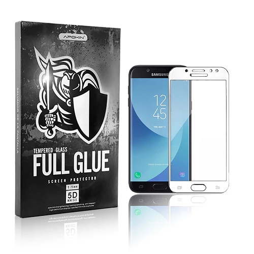 Cristal templado Full Glue 5D Samsung Galaxy J5 2017 Protector de Pantalla Curvo Blanco