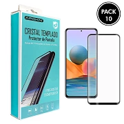 (Pack-10) Cristal templado Full Glue 9H Xiaomi Redmi Note 10 Pro Protector de Pantalla Curvo Negro