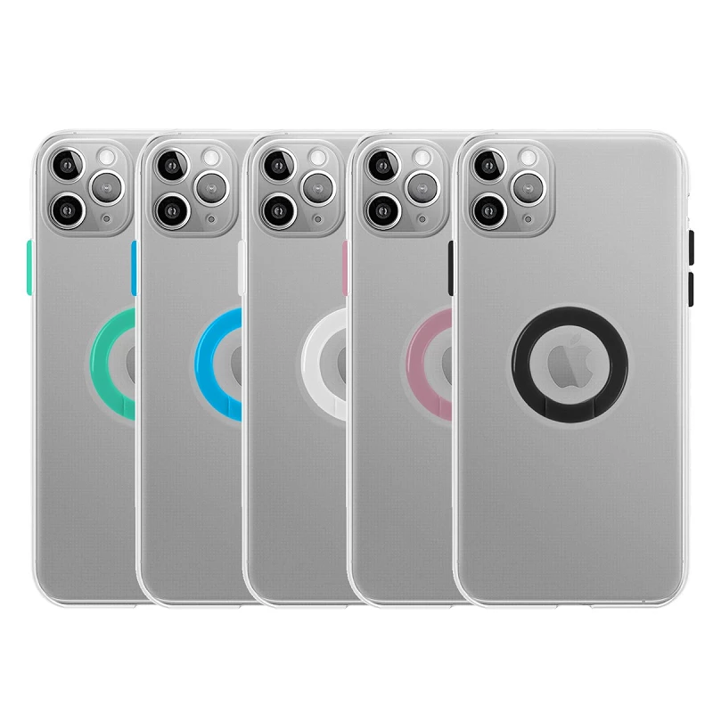 Funda iPhone 11 Pro Max Transparente con Anilla - 5 Colores