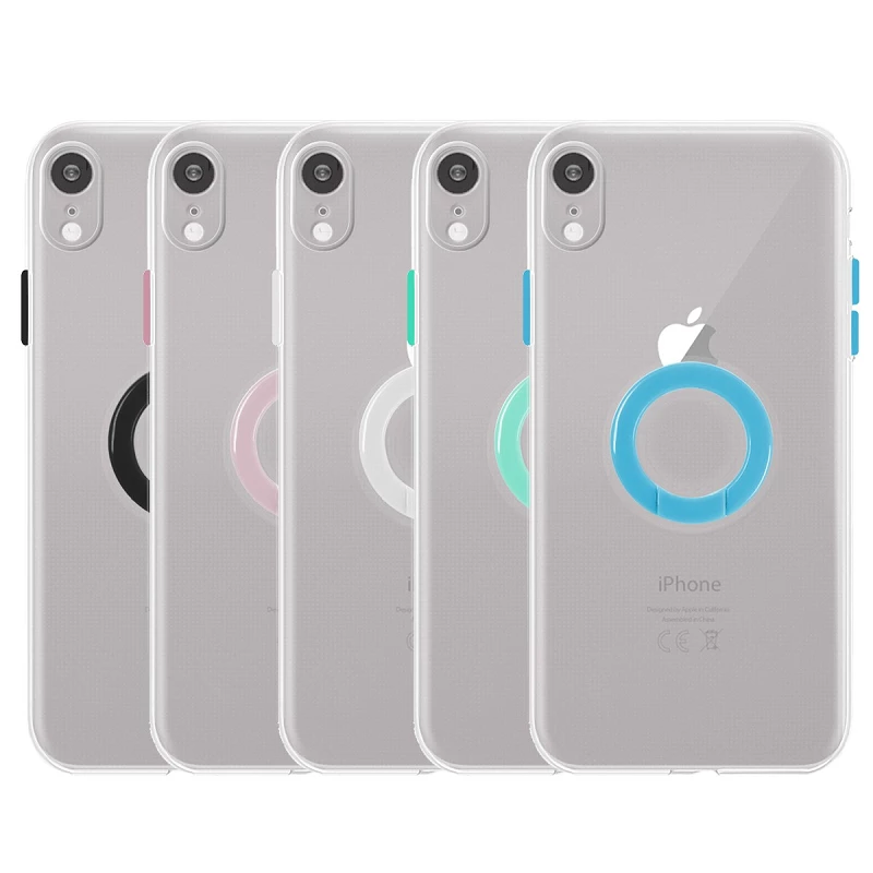 Funda iPhone XR Transparente con Anilla - 5 Colores