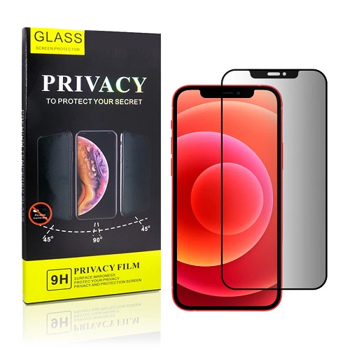 Cristal templado Privacidad iPhone 12 Mini 5.4" Protector de Pantalla 5D Curvo
