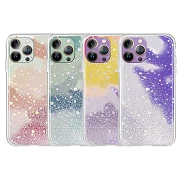 Funda Gel Transparente Purpurina Protección Cámara 3D iPhone 12 Pro Max 4 -Colores