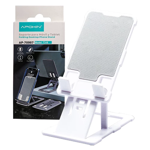 Soporte Movil-Tablet Plegable y Inclinacion Ajustable T3-W Blanco