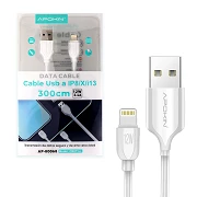(Pack 12) Cable de Datos y Carga Rápida 12w APOKIN USB 2.4 a Lightning 3m