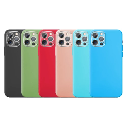 Funda Silicona Suave IPhone 12 Pro Max con Protector Camara 3D - 7 Colores